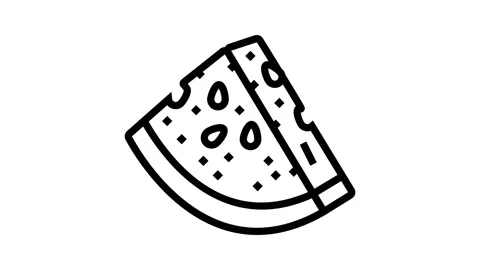 Watermelon slice triangular line icon animation 스톡 동영상 224420186