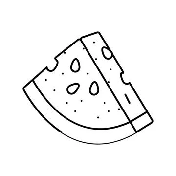 Watermelon slice triangular line icon vector illustration Ilustração Stock