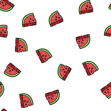 Watermelon slice triangular vector seamless pattern Stock Illustration