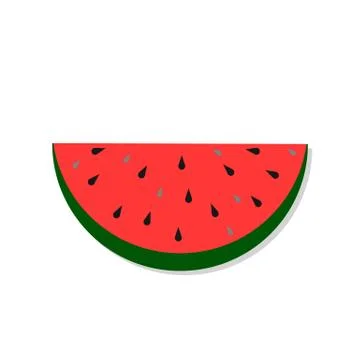 Watermelon slice. Vector cartoon illustration in flat style. Isolated. Stock Illustration