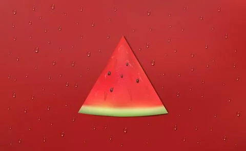 Watermelon slice water drop background Stock Illustration