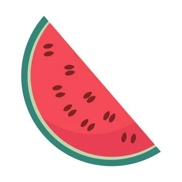 Watermelon slice on white background for dessert menu Stock Illustration