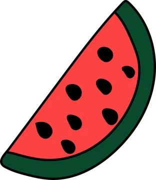 Watermelon slice on white background Stock Illustration