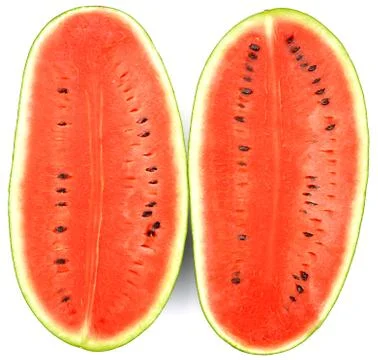 Watermelon slice on white background Stock Photos