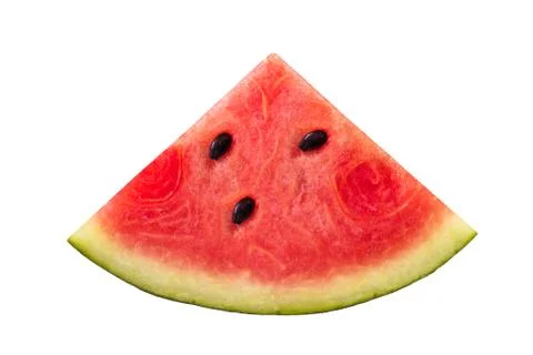 Watermelon Slice on White Background Stock Photos
