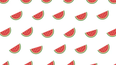 Watermelon Slices Animated Pattern for Fresh Summer Video Background Stock Footage 339433222