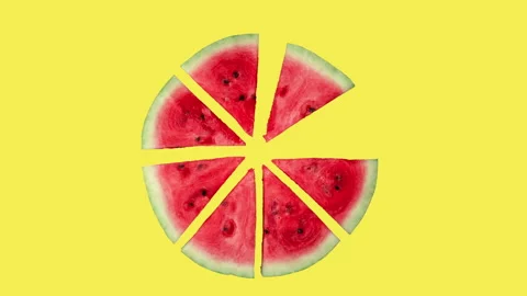 Watermelon slices animation clock Stock Footage 137885862