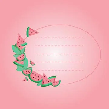 Watermelon slices in circle Stock Illustration