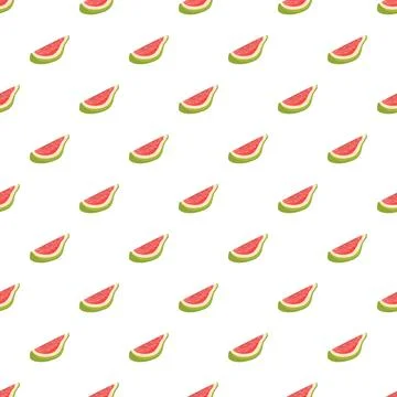 Watermelon slices creating seamless fruit pattern background Illustrazione stock