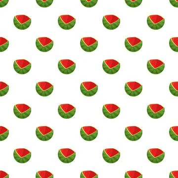Watermelon slices creating seamless fruit pattern background Stock Illustration