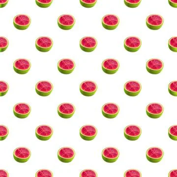 Watermelon slices creating a vibrant seamless pattern background Stock Illustration