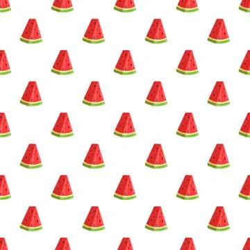 Watermelon slices creating a vibrant seamless pattern Stock Illustration