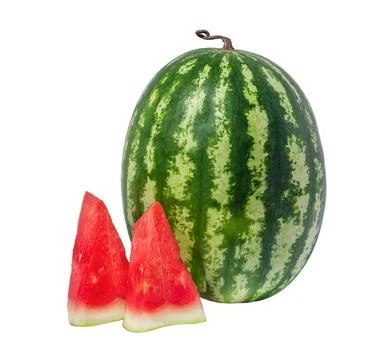 Watermelon with slices isolated Stock Photos