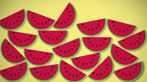 Watermelon slices movement, 4k animate motion for presentation, video intro. Stock Footage
