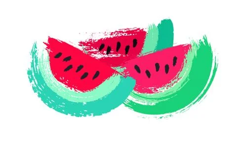 Watermelon slices Painted Stock Illustration