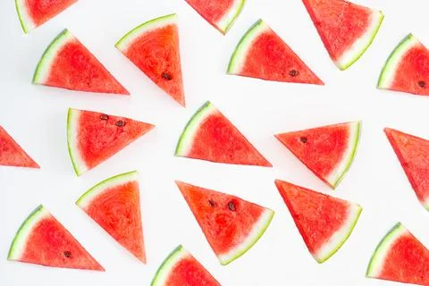 Watermelon slices pattern. Stock Photos
