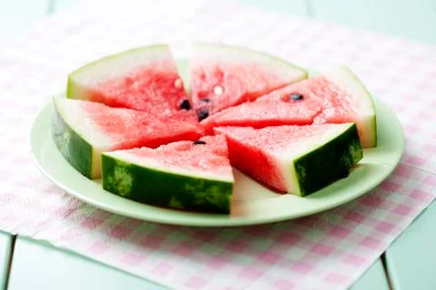 Watermelon slices Stock Photos