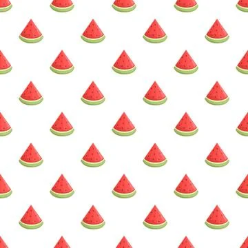 Watermelon slices repeating pattern creating summer background Ilustración de archivo