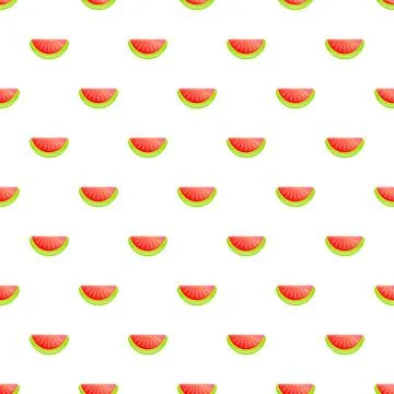 Watermelon slices repeating seamless pattern design background Stock Illustration