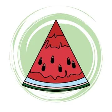 Watermelon slide icon Stock Illustration