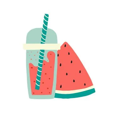 Watermelon smoothie concept. Stock Illustration