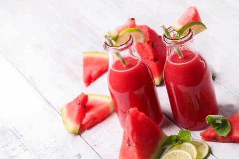 Watermelon smoothie Stock Photos