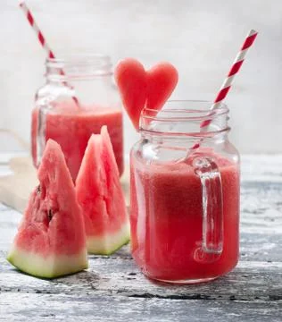 Watermelon smoothie Stock Photos