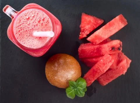 Watermelon smoothie Stock Photos