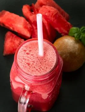 Watermelon smoothie Stock Photos