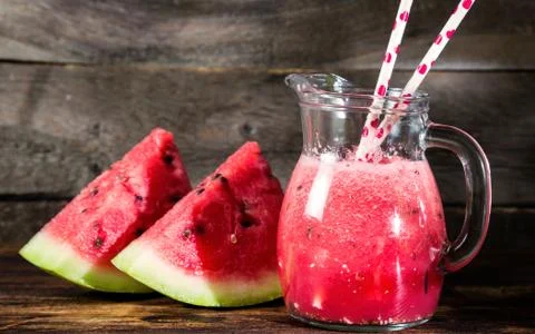 Watermelon smoothie Stock Photos