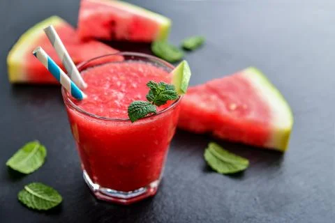 Watermelon smoothie Stock Photos