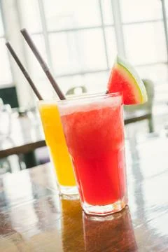 Watermelon smoothies Stock Photos
