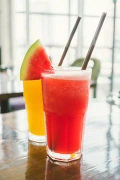Watermelon smoothies Stock Photos