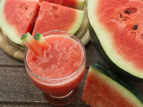 Watermelon smoothies Stock Photos