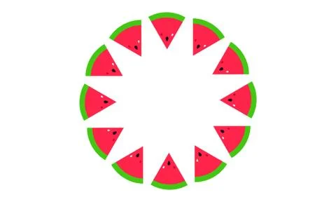 Watermelon Spiral Pattern Background Isolated On White #1 Stock Illustration