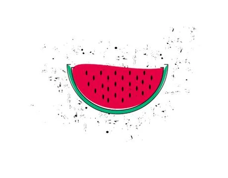 Watermelon split brush flat icon on white background in vector illustration Stock Illustration