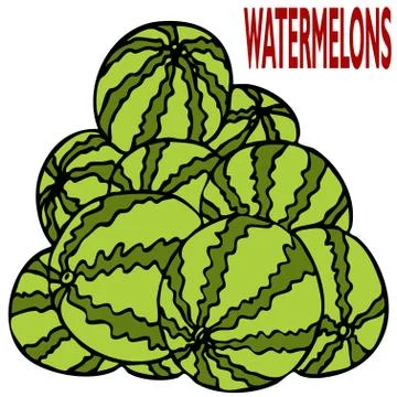 Watermelon stack Stock Illustration