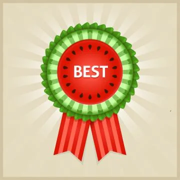 Watermelon style label Stock Illustration