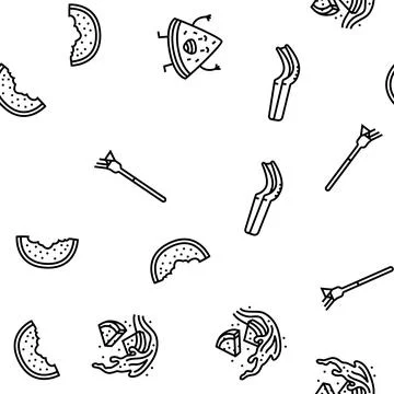 Watermelon summer fruit slice vector seamless pattern イラスト素材