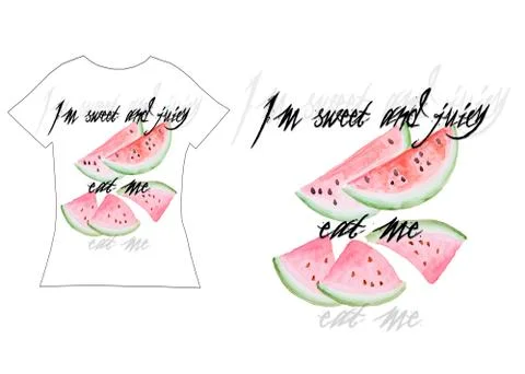 Watermelon t-shirt print Stock Illustration