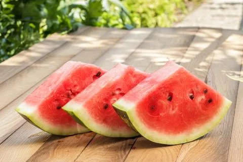 Watermelon on the table Stock Photos