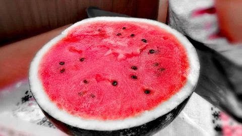 Watermelon on the table Foto stock