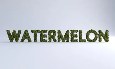 Watermelon Text With Watermelons Stock Illustration