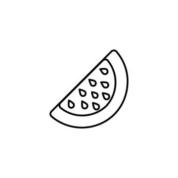 Watermelon thin line vector icon. Isolated melon berry linear style for menu, Stock Illustration