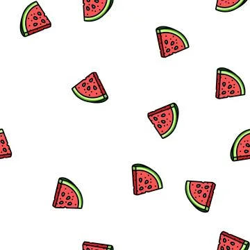 Watermelon triangular slice vector seamless pattern Stock Illustration