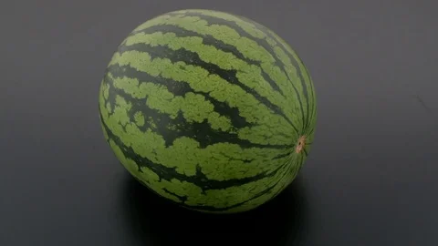 Watermelon on Turntable - Black Background Stock Footage 75869342