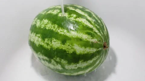 Watermelon under running water Stock Footage 159992078