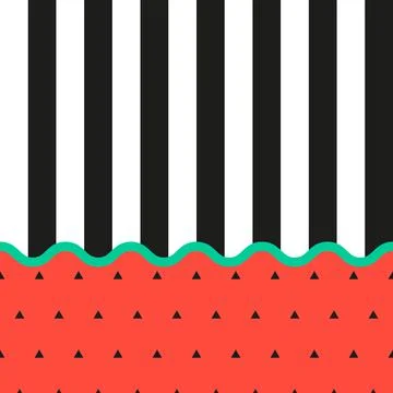 Watermelon vector background. Memphis seamless pattern geometric design Stock Illustration