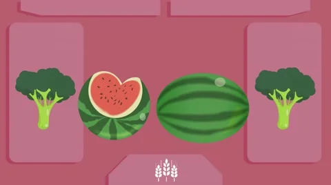 Watermelon  - Vector Graphics - Food Animation - pink Stock Footage 61297620