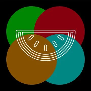 Watermelon vector icon Stock Illustration